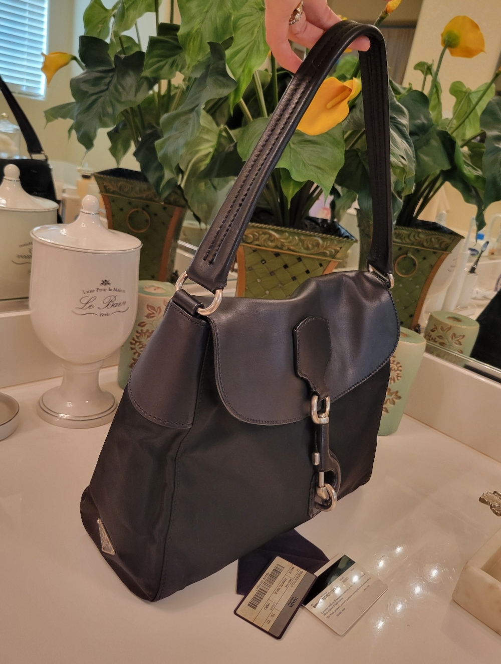 Prada Archive Black Leather & Nylon Shoulder Bag - Picture 2 of 16